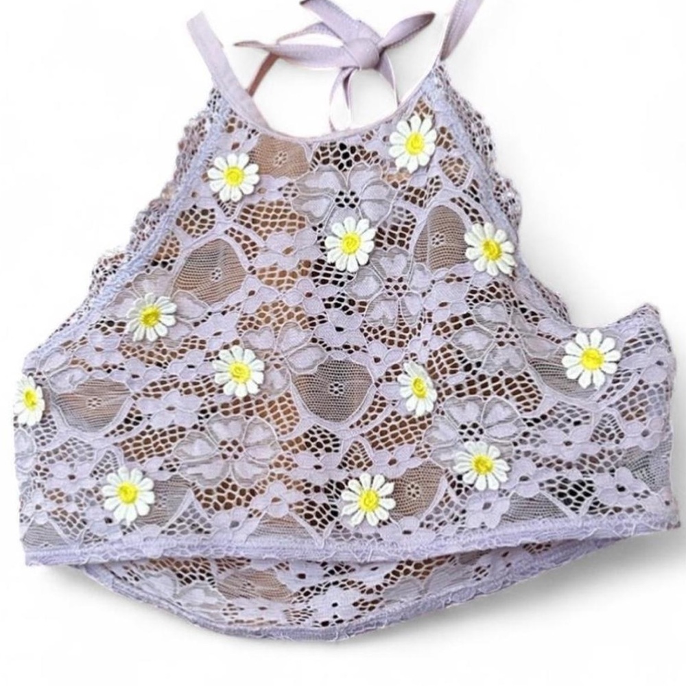 Hot Topic Lavender Lace Halter Top